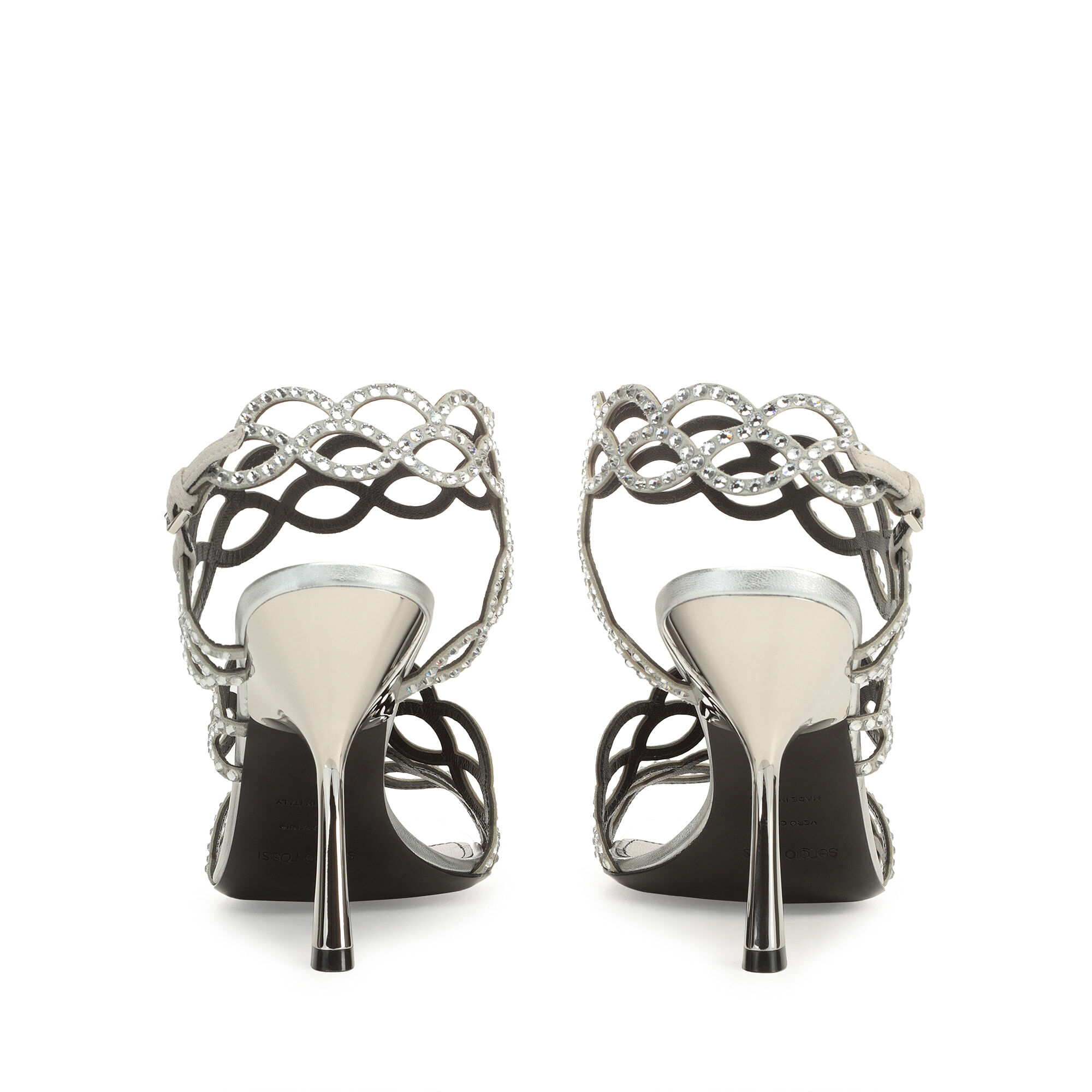【正規品質保証】 sr 100mm, heel: High Grey Sandals Mermaid Argento Sandals - 靴