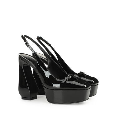 スリングバック ブラック ハイヒール: 85mm, SI ROSSI - Slingbacks Black 2