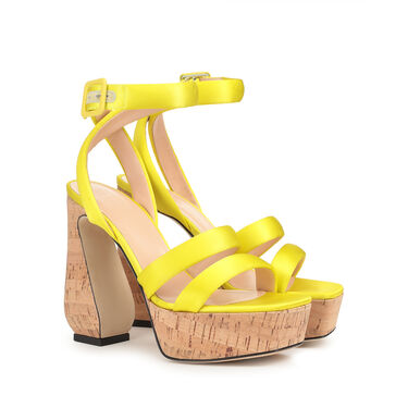 Sandals Yellow Heel height: 90mm, SI ROSSI  - Sandals Citron 2