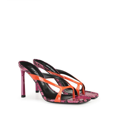 Sandals Pink High heel: 95mm, sr Aracne  - Sandals Mandarine+Fuxia 2