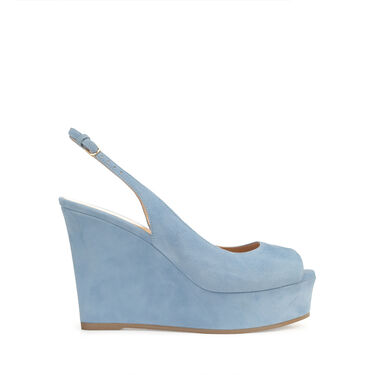 Schuhe mit Keilabsatz light blue Mittlere Absätze: 75mm, sr Pantelleria  - Wedges Light Denim 2
