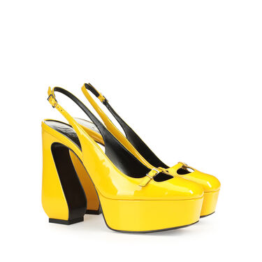 Chaussures à bride arrière Jaune Talon haut: 85mm, SI ROSSI - Slingbacks Mimosa 2