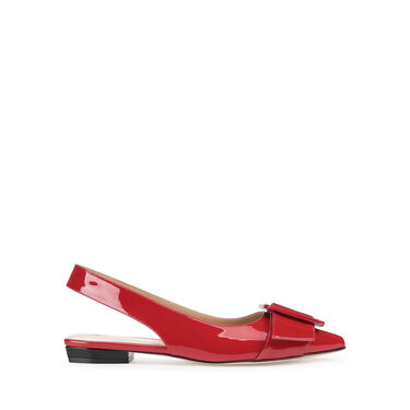 Chaussures à bride arrière Rouge Talon plat: 10mm, Sr Milano Mia  - Slingbacks Rosso Flamenco 2