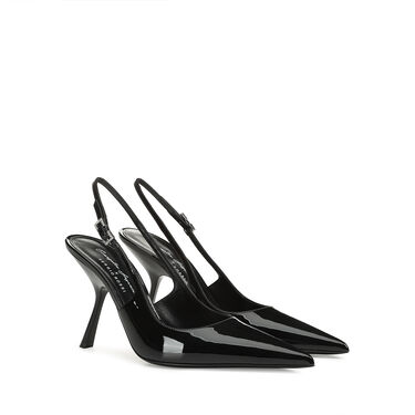 Chaussures à bride arrière Noir Talon haut: 100mm, Evangelie  - Slingbacks Black 2