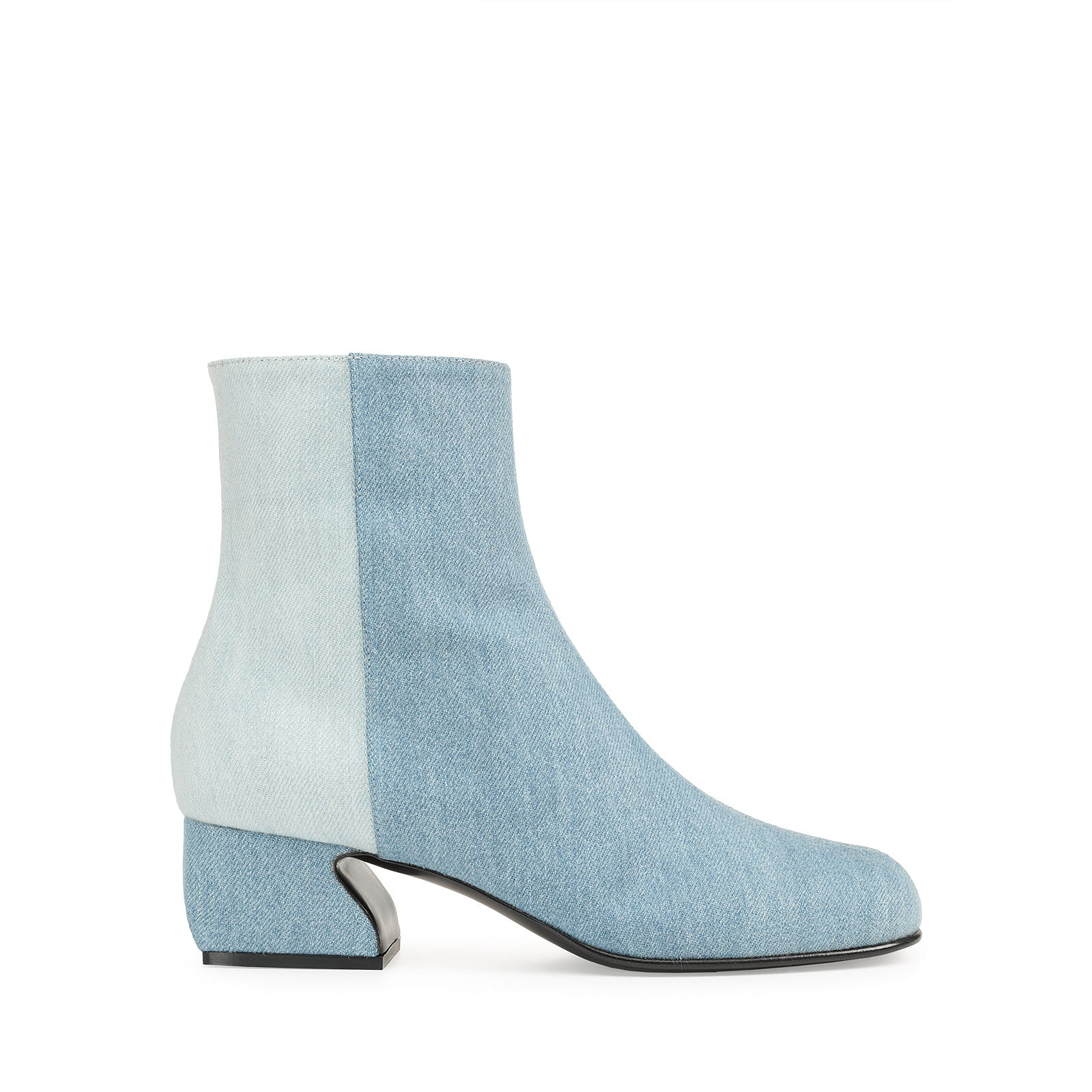 Blue kitten heel ankle boots outlet