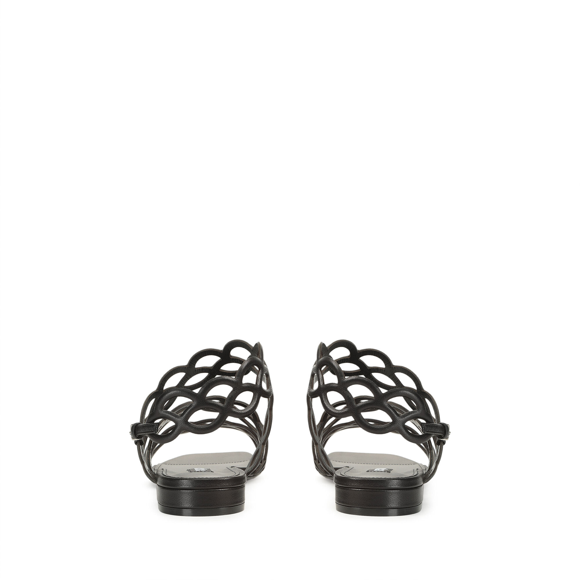 【Sergio Rossi】sr Mermaid レザー サンダル サンダル ブラック ローヒール: 15mm, sr Mermaid - Sandals