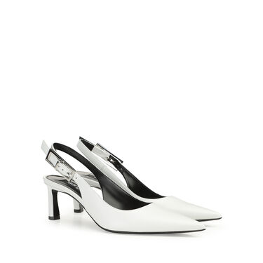 Slingbacks White Mid heel: 60mm, sr Nora - Slingbacks White 2