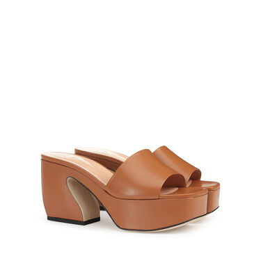 Sandals Brown Low heel: 45mm, SI ROSSI - Sandals Cuoio 2