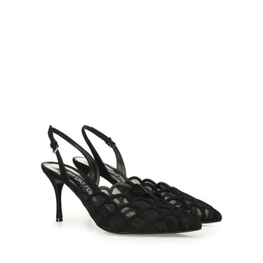Chaussures à bride arrière Noir Talon moyen: 75mm, sr Mermaid - Slingbacks Black 2