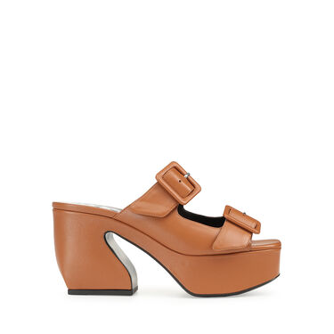 Sandals Brown Low heel: 45mm, SI ROSSI - Sandals Cuoio 2