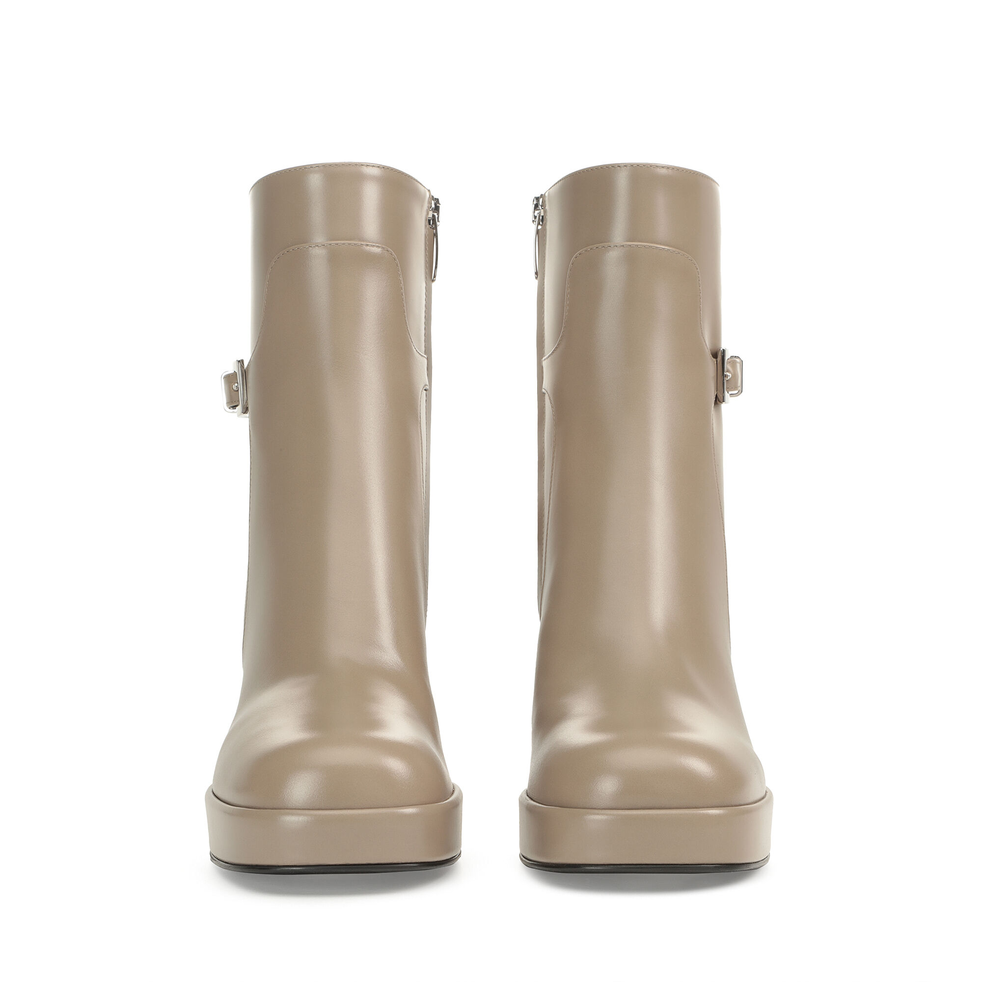 ブーティ グレー ミッドヒール: 75mm, sr Nora - Booties Taupe