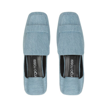 Mocassins Bleu Talon plat: 5mm, sr1 - Slippers Blue 2