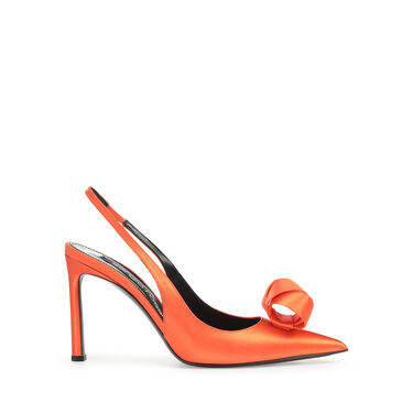 Chaussures à bride arrière Rouge Talon haut: 95mm, sr Bigoudi  - Slingbacks Mandarine 2