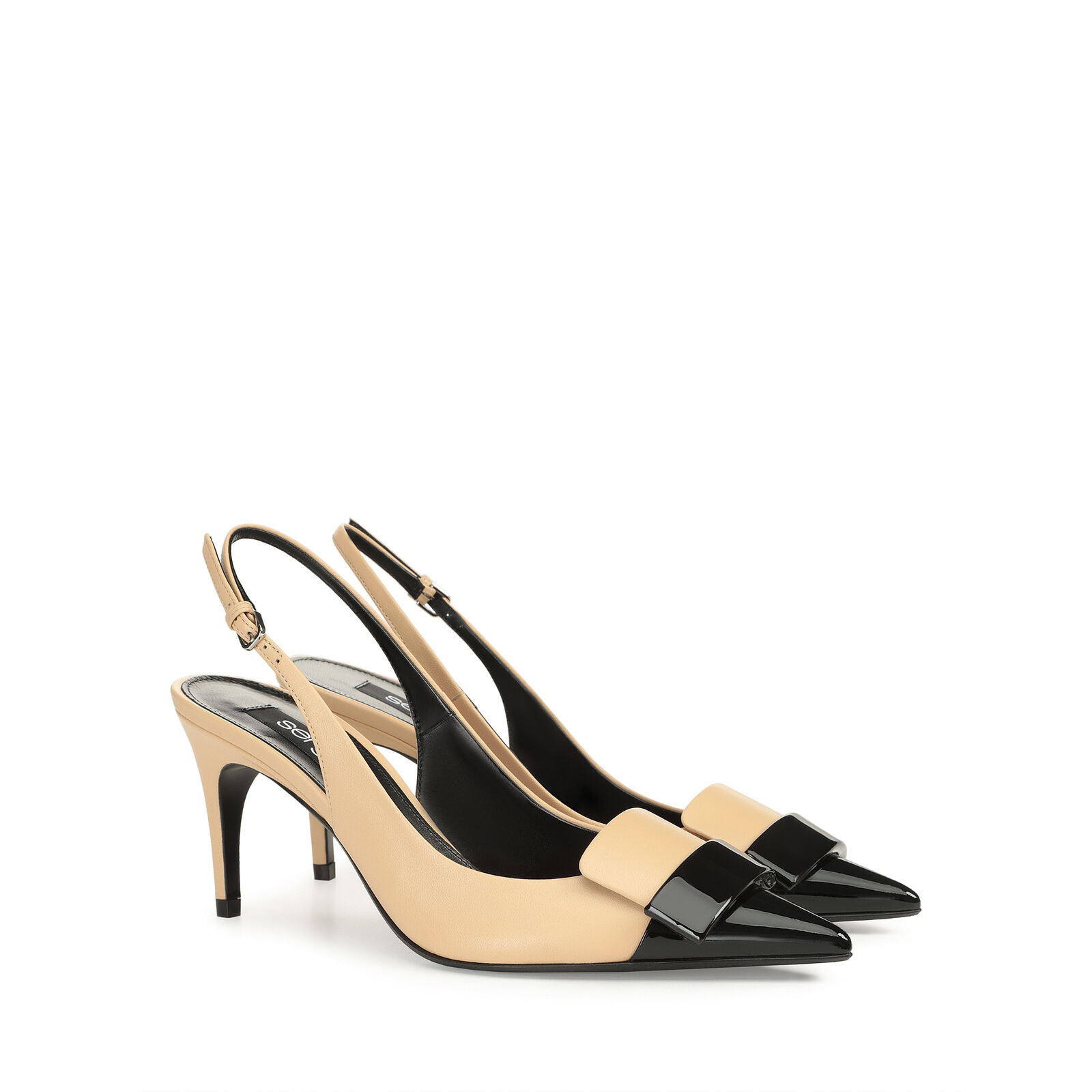 sr1 - Slingbacks Nero/Soft Skin, 1