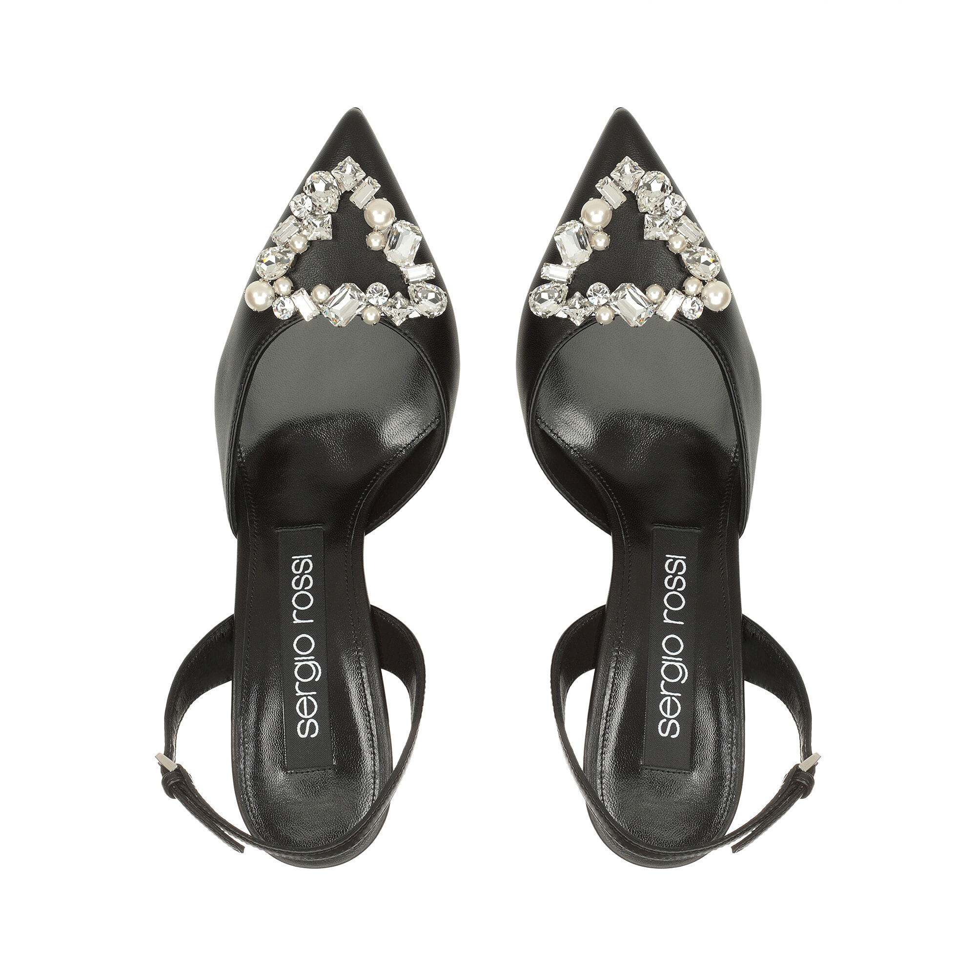SERGIO ROSSI●BAILA掲載 SR Godiva Precious フラットサンダル バレリーナフラット ブラック フラット: 10mm, sr Godiva