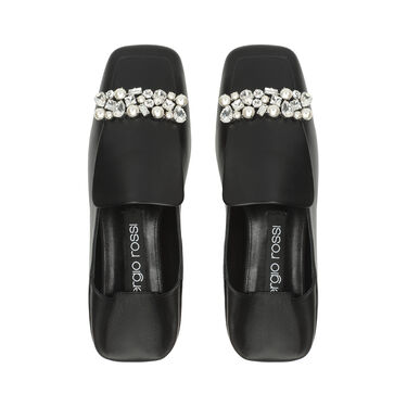 Mocassins Noir Talon plat: 5mm, sr1 - Slippers Black 2