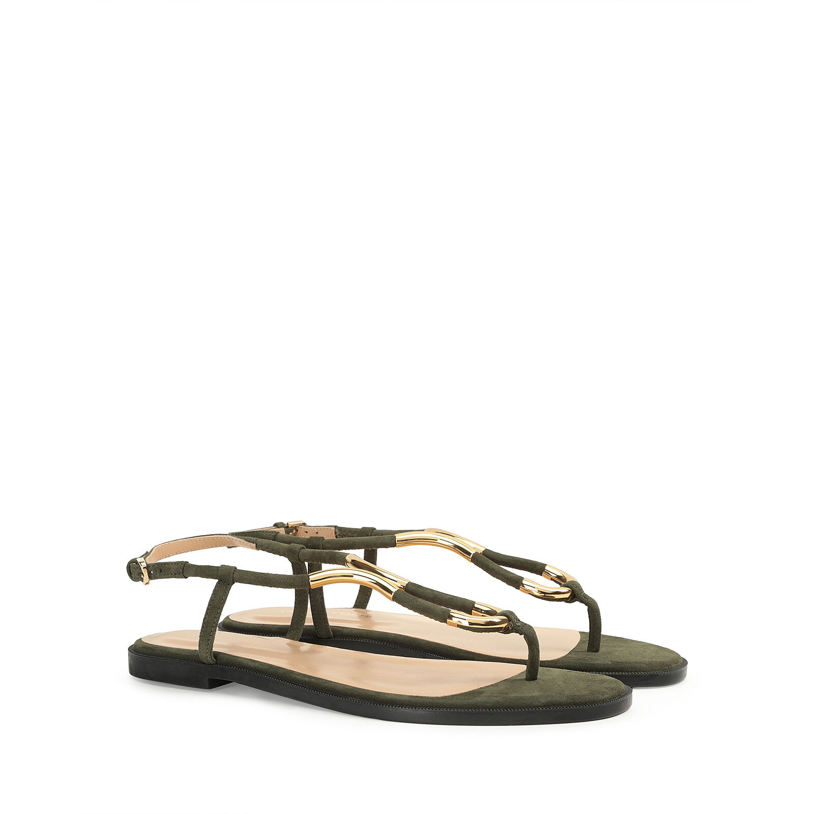 【お気にいる】 5mm, フラット: グリーン サンダル Twist Green Sandals - 靴