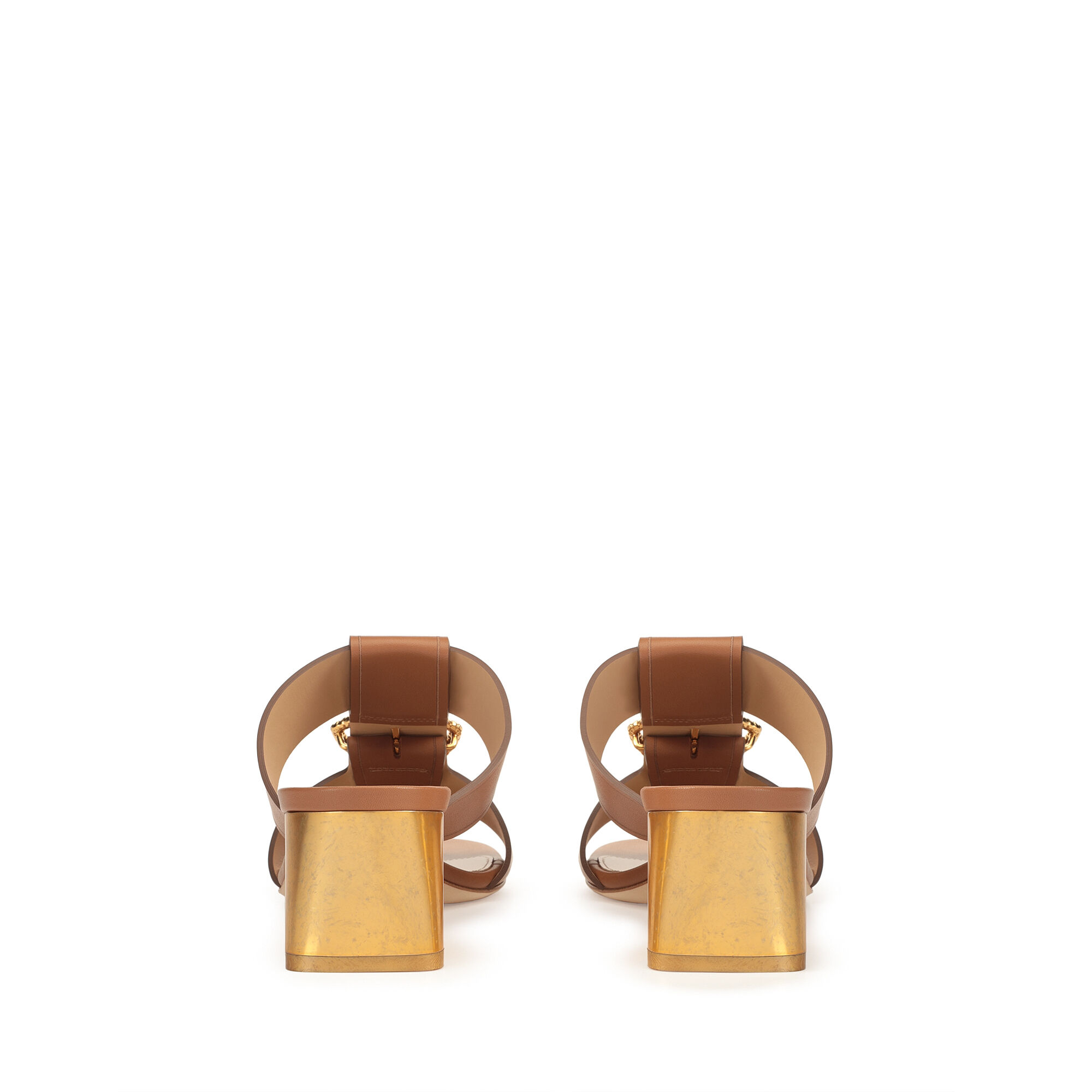 Sandals Brown Mid heel: 50mm, sr Sea Scale - Sandals