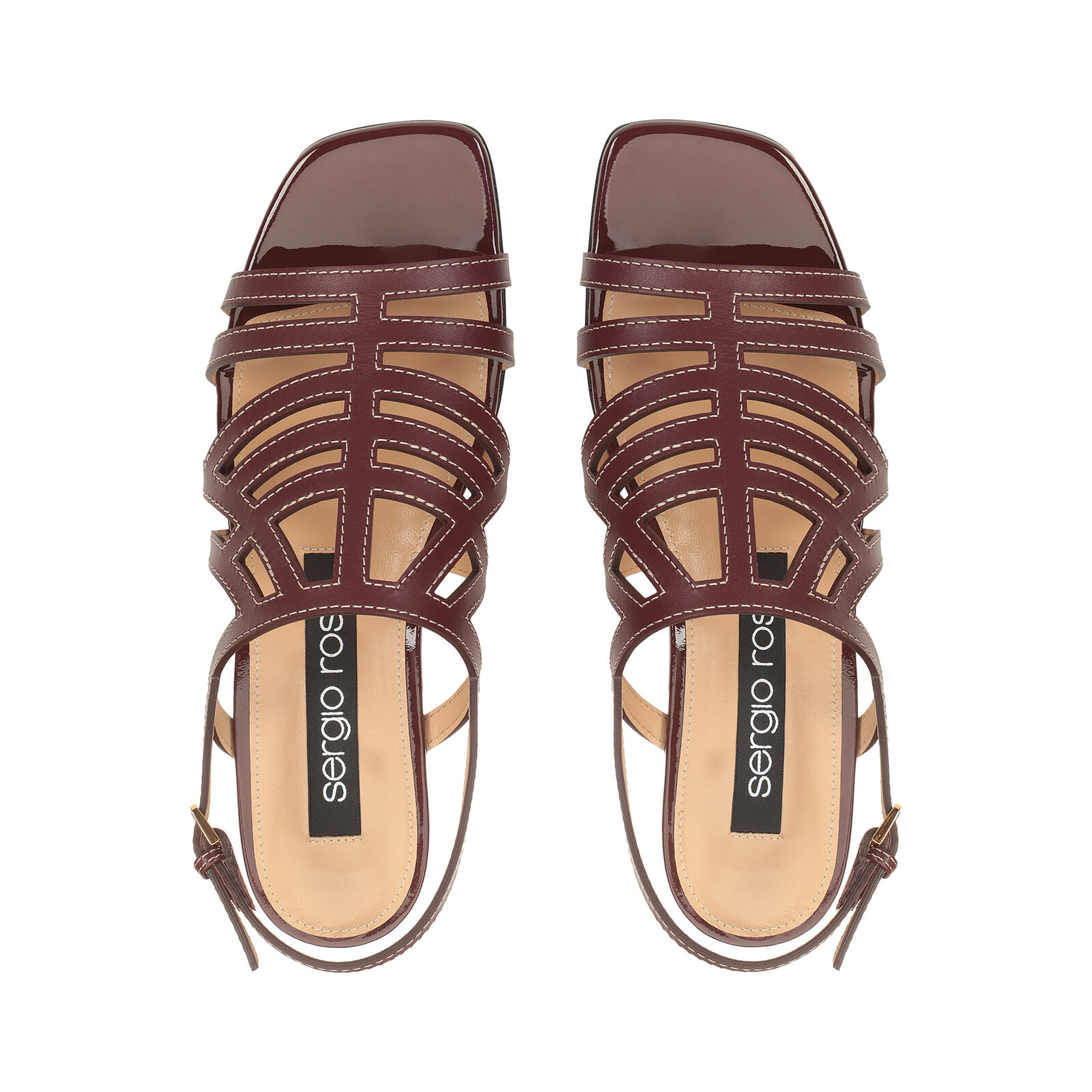 sr Agate - Flat sandals Wine, 3