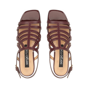 sr Agate - Flat sandals Wine, 3