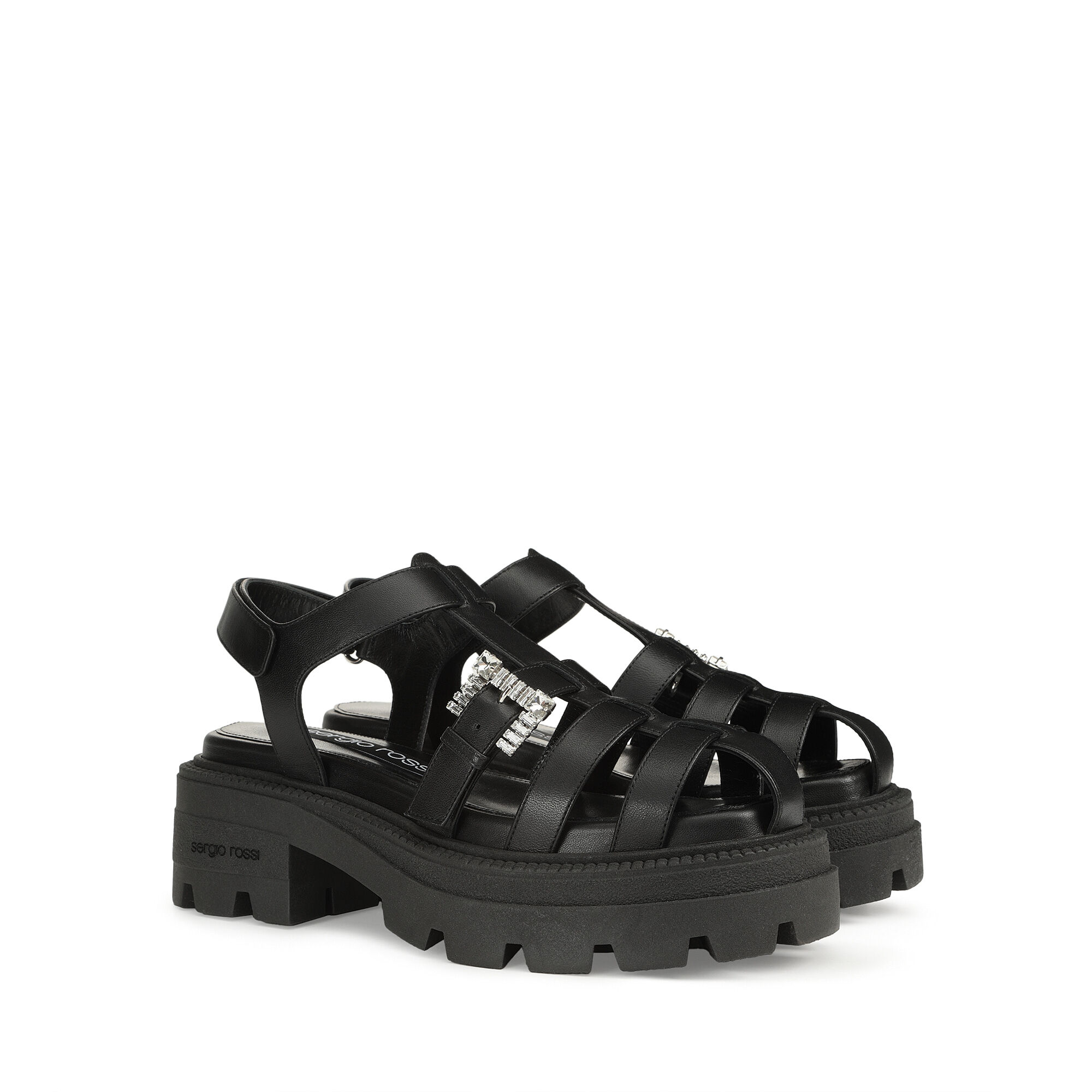 現在開催中のキャンペーン＆お得情報 フラット: ブラック サンダル 25mm, Sandals - Buckle Twenty sr 靴