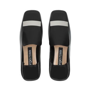 Mocassins Noir Talon plat: 5mm, sr1 - Slippers Black 1