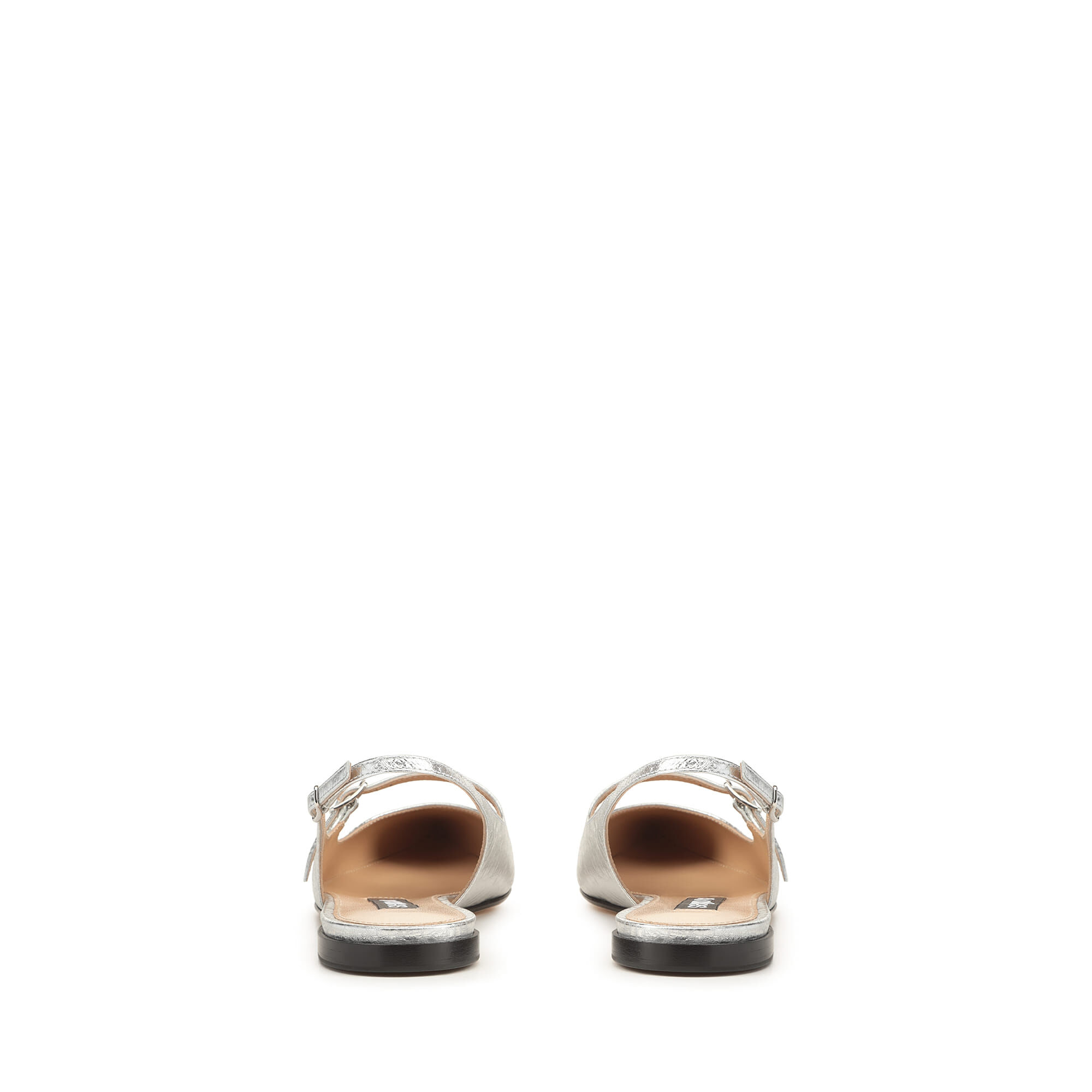春夏の足元にSS25新作★Sergio Rossi★Godiva-Slingbacks Silver Slingbacks Grey Flat: 10mm, Godiva - Slingbacks Silver