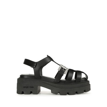Sandals Black Flat: 25mm, sr Twenty Buckle - Sandals Black 2