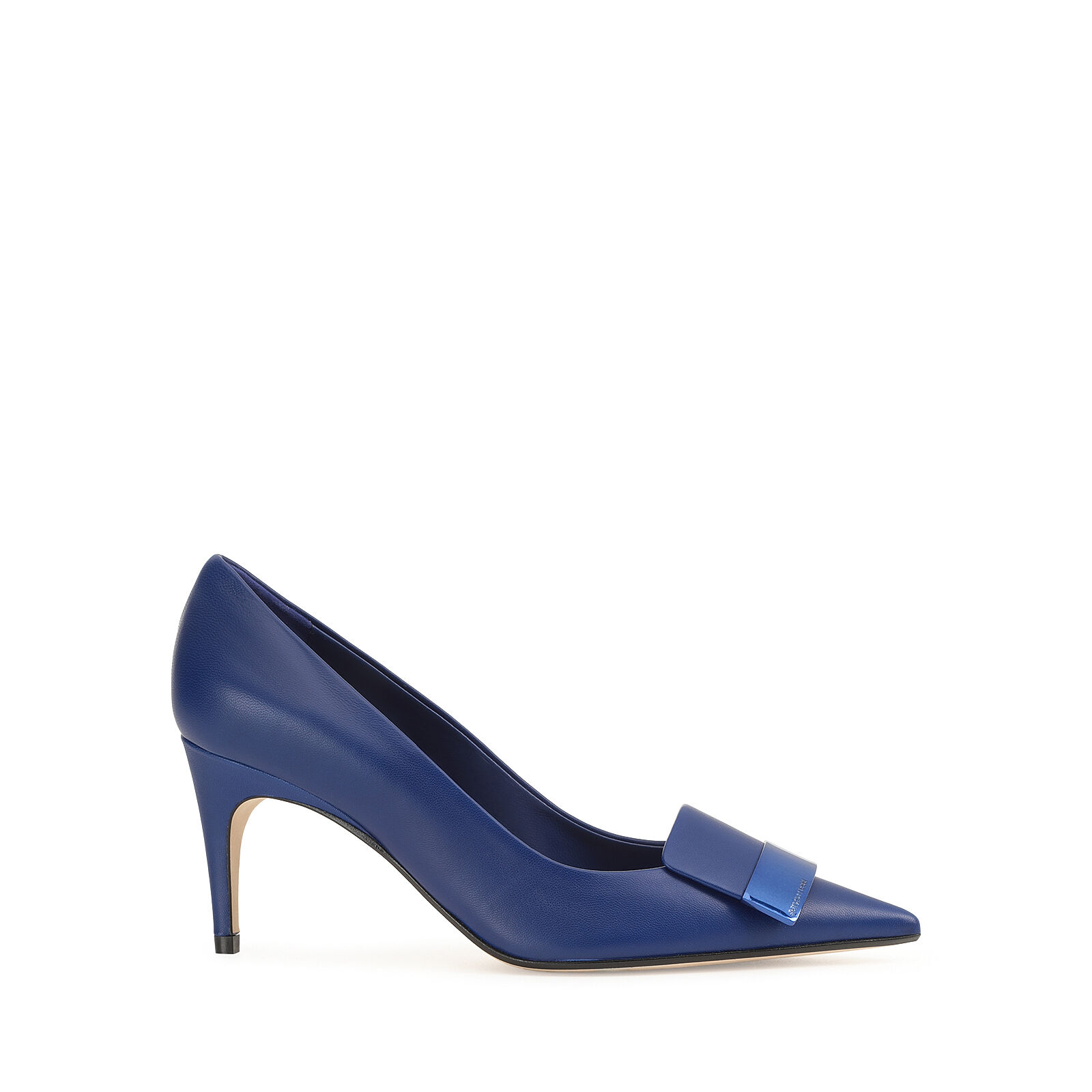 Decollete blu top tacco medio