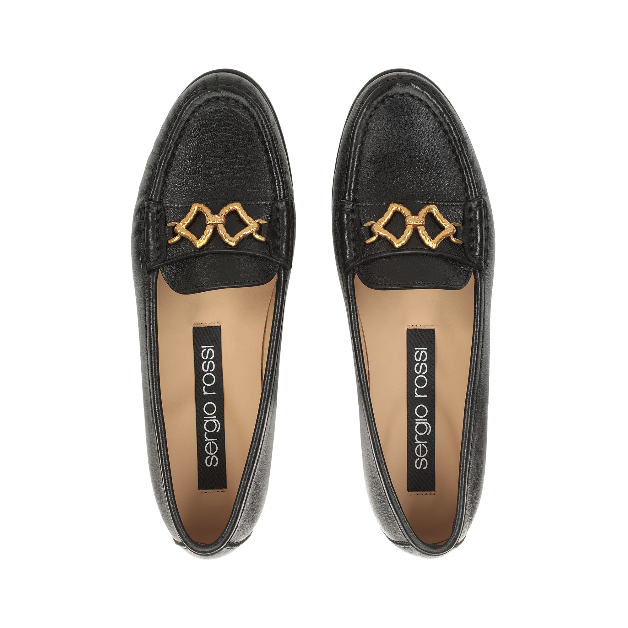 ★SS25★Sergio Rossi★sr Sea Scale-Loafers ローファー black Loafers Black Low heel: 15mm, sr Sea Scale - Loafers Black