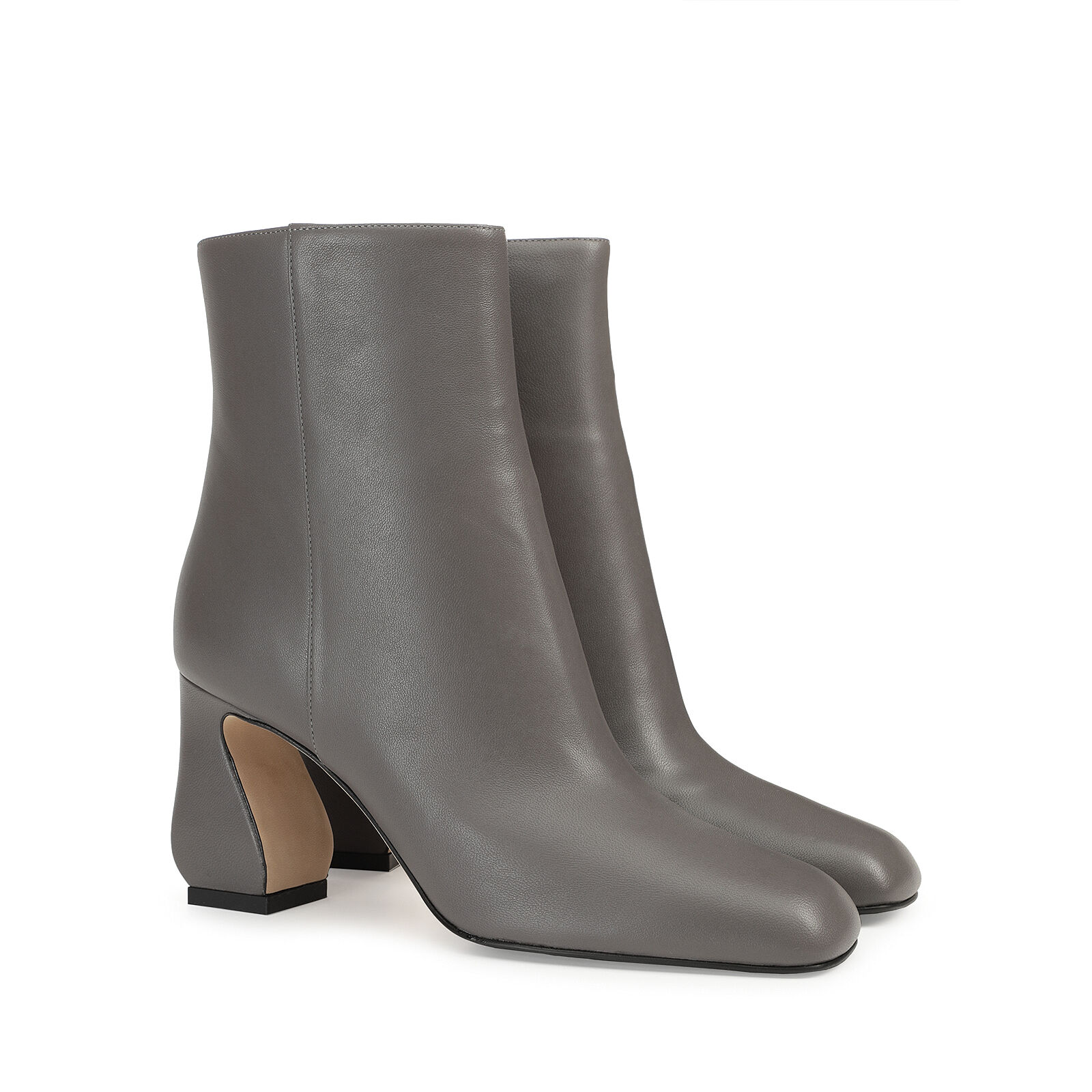 Grey stiletto booties outlet