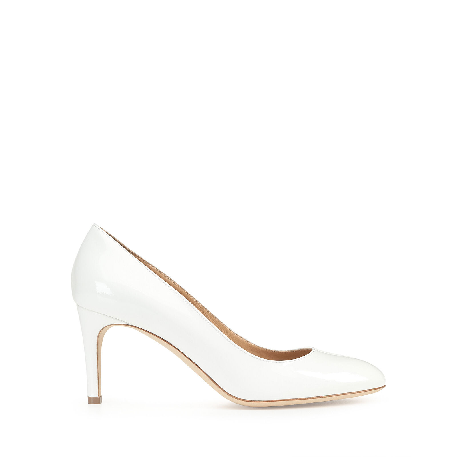 White mid heel pumps hotsell
