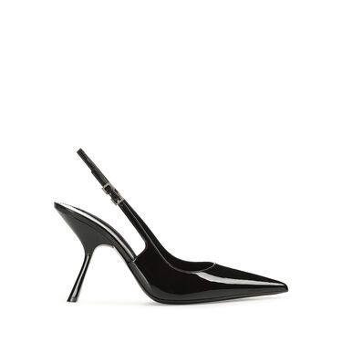 Chaussures à bride arrière Noir Talon haut: 100mm, Evangelie  - Slingbacks Black 2