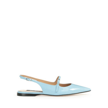 Slingbacks Blue Flat: 10mm, Godiva - Slingbacks Blue Paradise 1