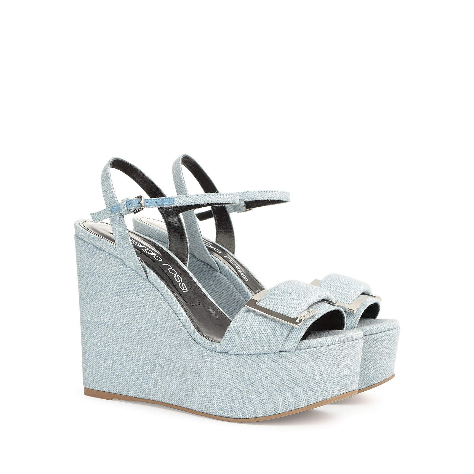 Wedges light blue Mid heel 75mm sr Prince Wedges Light Blue Sergio Rossi