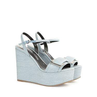 Compensées light blue Talon moyen: 75mm, sr Prince  - Wedges Light Blue 2