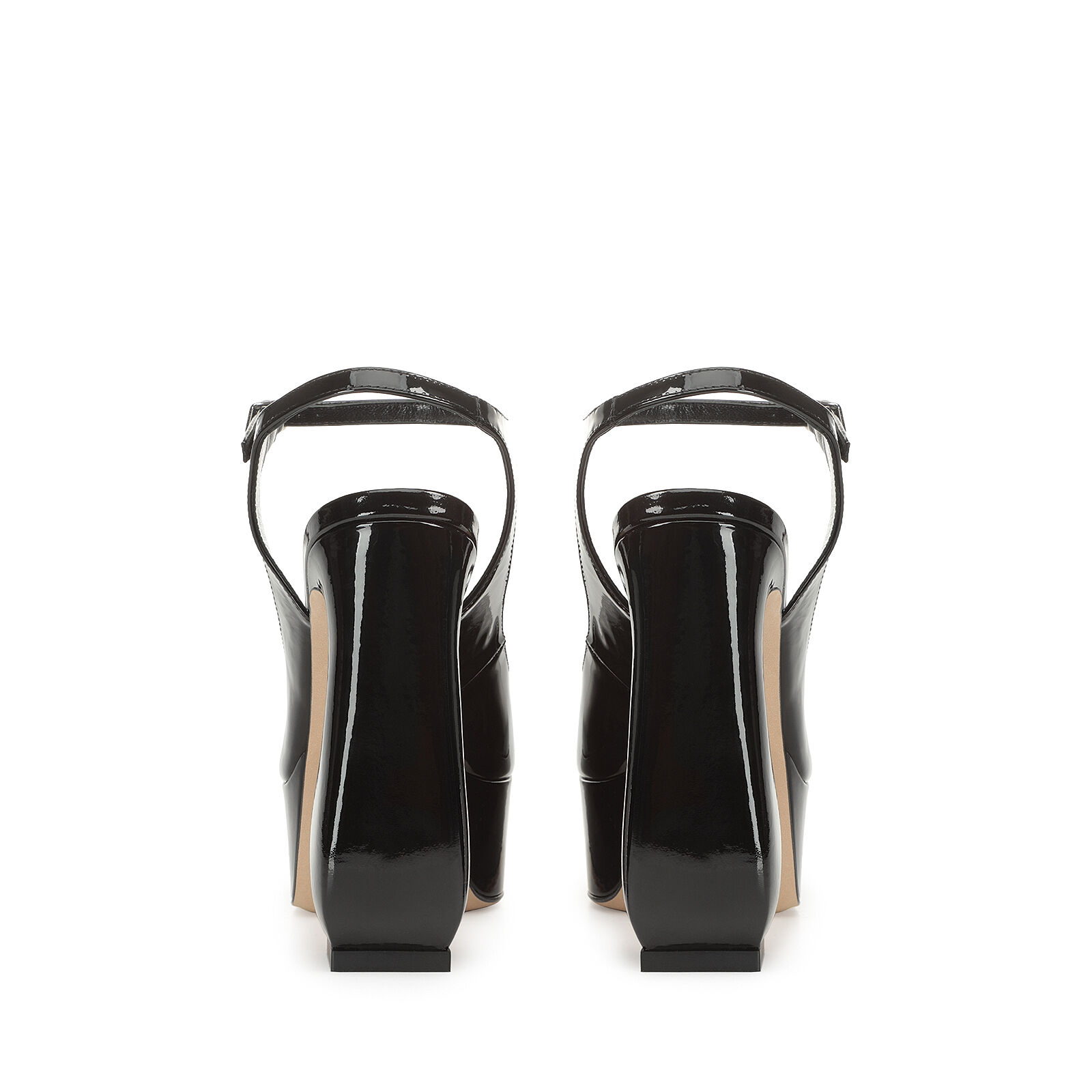 直営店‐Sergio Rossi‐ SI Rossi 85mm＋40mm platform サンダル Slingbacks Black High heel: 85mm, SI ROSSI | Sergio Rossi