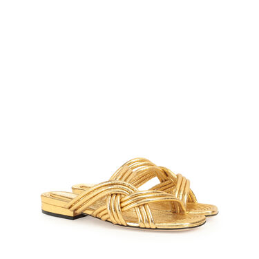 Flat sandals Yellow Low heel: 15mm, sr Watamu - Flat sandals Gold 2