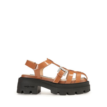 Sandals Brown Flat: 25mm, sr Twenty Buckle - Sandals Macadamia 2