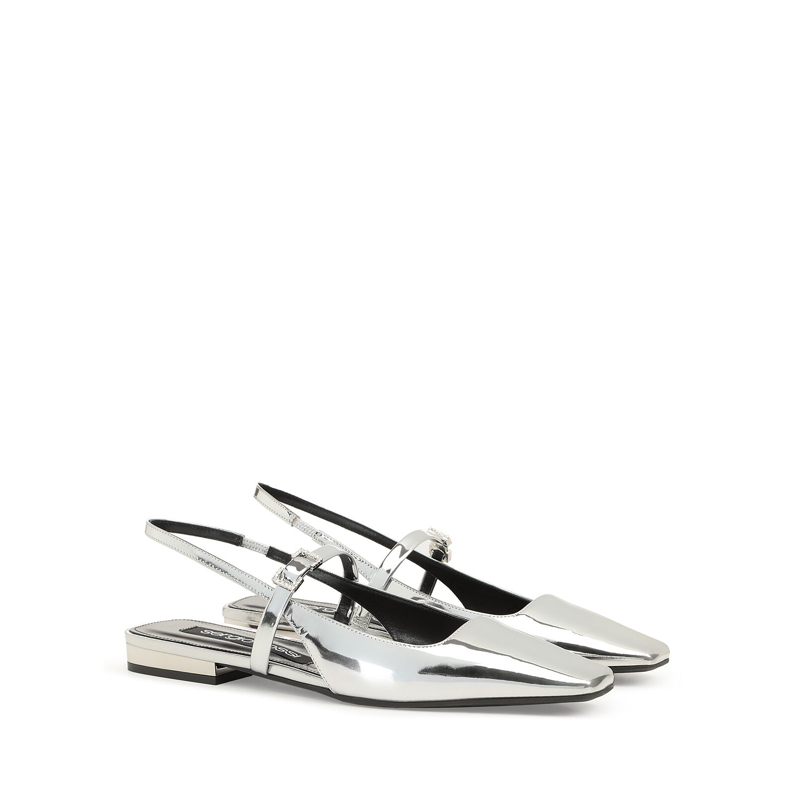 セルジオロッシ☆シルバーフラットスリングバック/sr MiniPrince Slingbacks Silver Heel height: 15mm, sr Mini Prince | Sergio