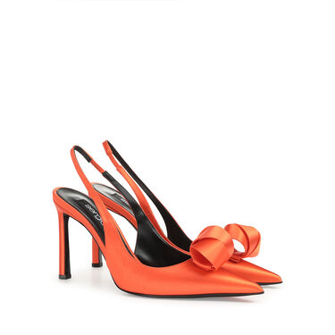 Chaussures à bride arrière Rouge Talon haut: 95mm, sr Bigoudi  - Slingbacks Mandarine 2