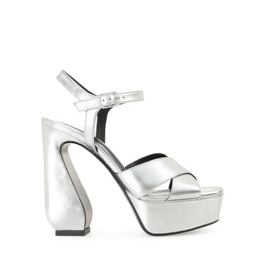 Sandals Grey High heel: 90mm, SI ROSSI - Sandals Argento 2