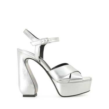 Sandales Gris Talon haut: 90mm, SI ROSSI - Sandals Argento 2