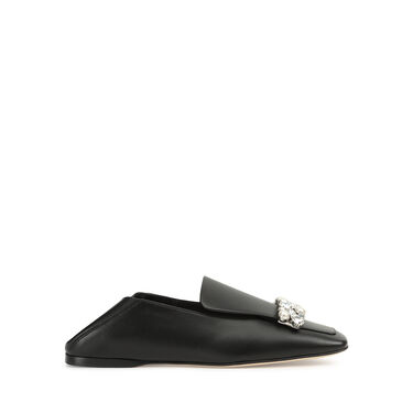 Mocassins Noir Talon plat: 5mm, sr1 - Slippers Black 2