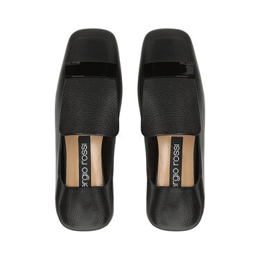 Mocassins Noir Talon plat: 5mm, sr1 - Slippers Black 2