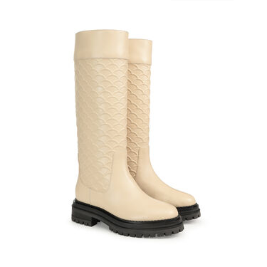 Boots Beige Low heel: 15mm, sr Mermaid 3D - Boots Chalk 2