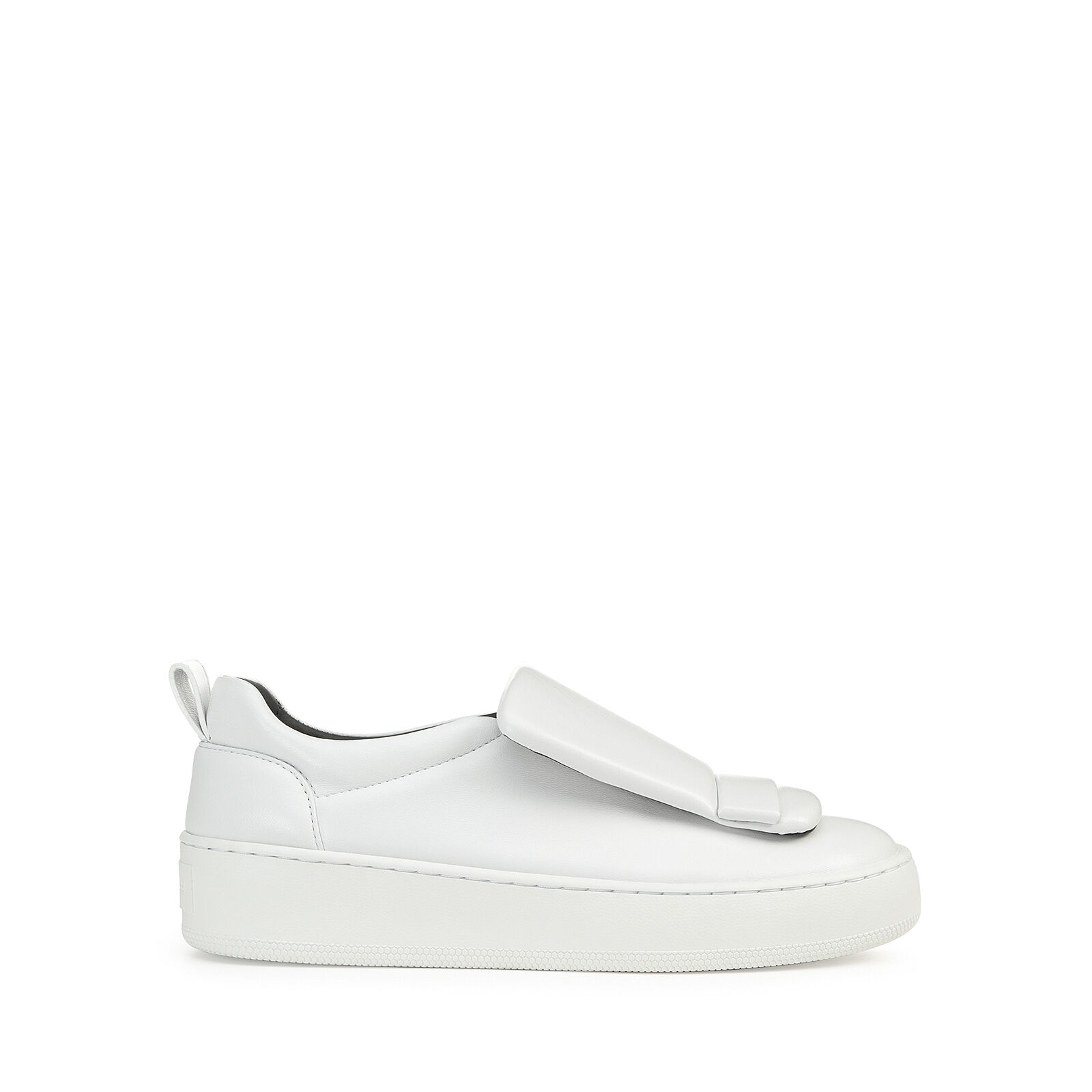 品良く着こなすため フラット: ホワイト スニーカー 5mm, Sneakers - Addict sr1 トップス