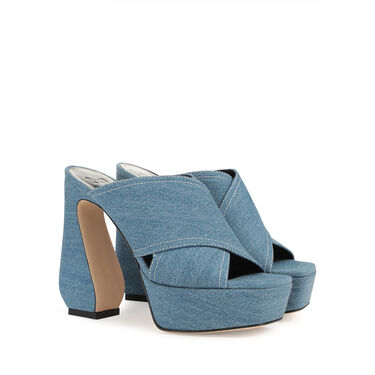 Sandals light blue High heel: 90mm, SI ROSSI  - Sandals Azur 2