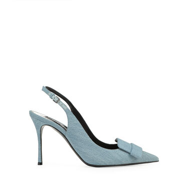 Chaussures à bride arrière Bleu Talon haut: 90mm, sr1 - Slingbacks Blue 1