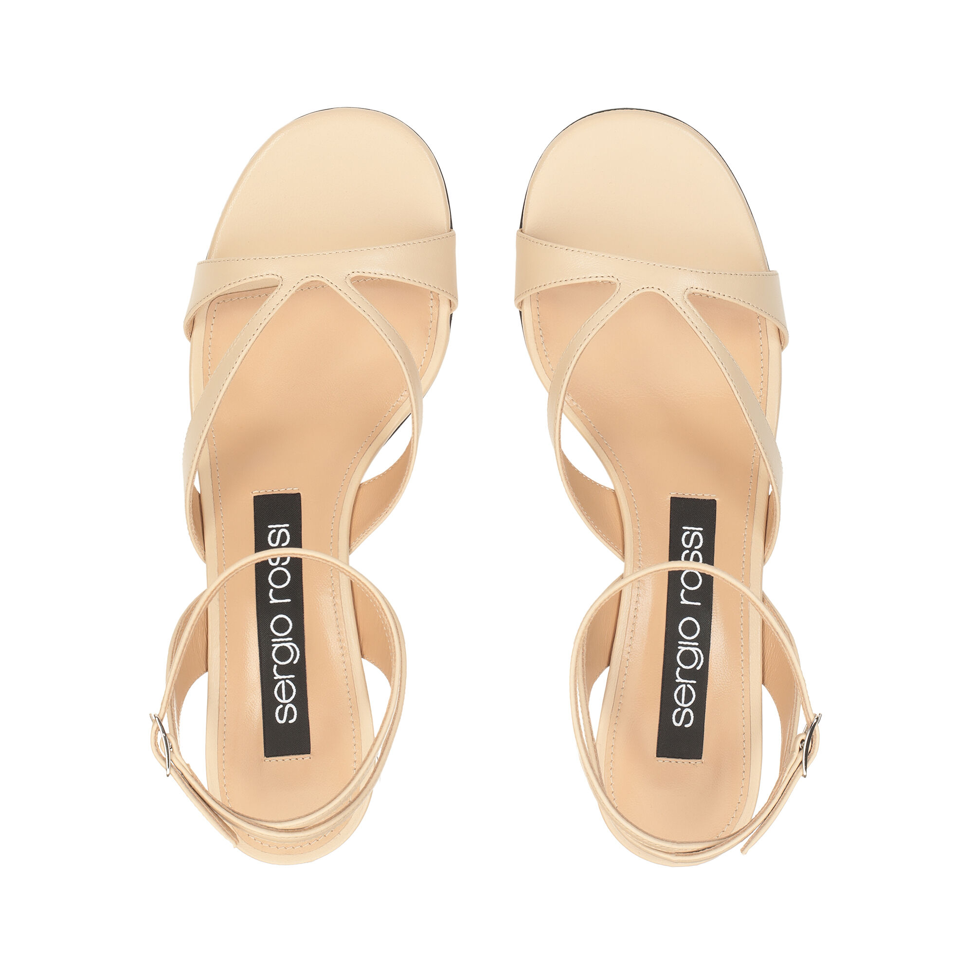 ★SS25newcollection★Sergio Rossi★sr Pilier-Sandals Chalk Sandals White Mid heel: 50mm, sr Pilier - Sandals Chalk
